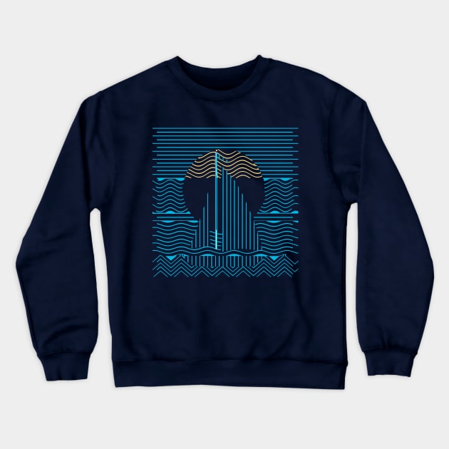 Linear Sailing Crewneck Sweatshirt by Sailfaster Designs